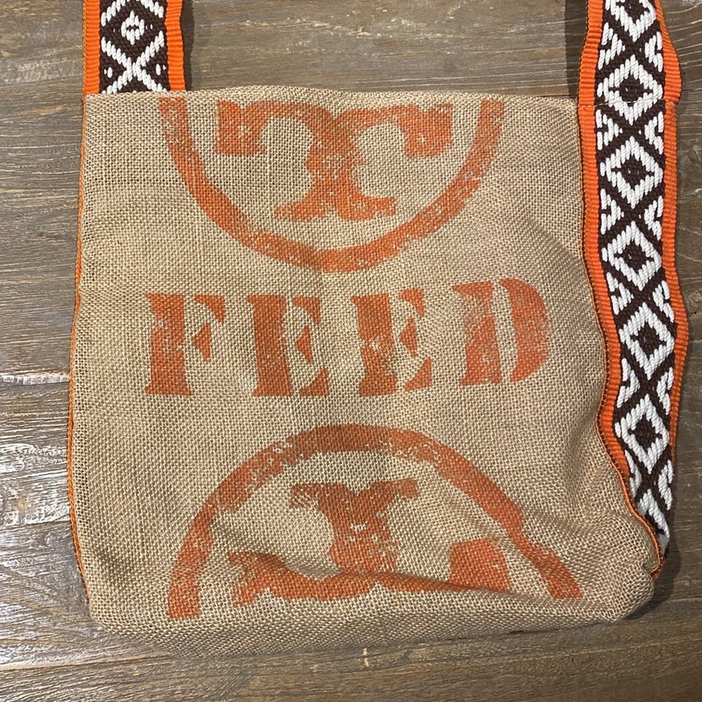 TORY BURCH Burlap HOLT RENFREW FEED BAG Shoulder Cross Body Bag *RARE*